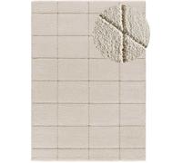 Atticgo Alfombra con relieve shaggy crema 160x230 cm