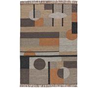 Atticgo Alfombra de algodón étnica marrón/gris/caldera 120x170 cm