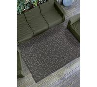 ATTICGO Alfombra de Exterior Breeze - Rectangular - Fibra sintética - Alfombra para Exterior, de Estilo Geométrico - Gris B185-77x150 cm