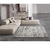 ATTICGO Alfombra de Pelo Corto Kael - Rectangular - Fibra sintética - Alfombra para salón y Dormitorio, de Estilo Abstracto - Gris 20873-160x230 cm