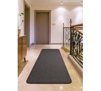 ATTICGO Alfombra de Pelo Corto Leila - Rectangular - Fibra sintética - Alfombra para Pasillo, de Estilo Liso - Gris Liso - 67x250 cm