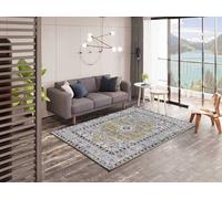 ATTICGO Alfombra de Pelo Corto Mabel - Rectangular - Fibra sintética - Alfombra para salón y Dormitorio, de Estilo Vintage - Multicolor 3838-160x230 cm