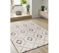 ATTICGO Alfombra de Pelo Corto Siroco - Rectangular - Fibra sintética - Alfombra para salón y Dormitorio, de Estilo Geométrico - Azul 16806-160x230 cm