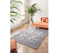 ATTICGO Alfombra de Pelo Corto Siroco - Rectangular - Fibra sintética - Alfombra para salón y Dormitorio, de Estilo Vintage - Azul 16803-160x230 cm