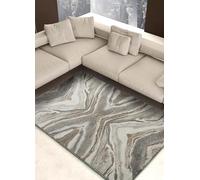 ATTICGO Alfombra de Pelo Corto Weimar - Rectangular - Fibra sintética - Alfombra para salón y Dormitorio, de Estilo Abstracto - Beige 53005-140x200 cm