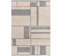 Atticgo Alfombra de pelo largo geometrica beige/gris 160x230 cm