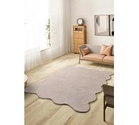 ATTICGO Alfombra de Pelo Largo Mellow - Rectangular Borde Ondulado - Fibra sintética - Alfombra para salón y Dormitorio, de Estilo Liso - Maquillaje Liso - 160x230 cm