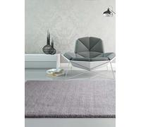 ATTICGO Alfombra de Pelo Largo Shanghai - Rectangular - Fibra sintética - Alfombra para salón y Dormitorio, de Estilo Shaggy Liso - Gris Claro Liso - 60x110 cm