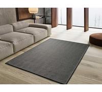 ATTICGO Alfombra de Tejido Plano Espiga - Rectangular - Fibra sintética - Alfombra para salón y Dormitorio, de Estilo Liso - Gris Liso - 80x150 cm