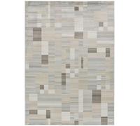 Atticgo Alfombra de viscosa geométrica beige/gris 135x195 cm