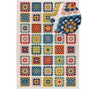 Atticgo Alfombra exterior con relieve multicolor 120x170 cm