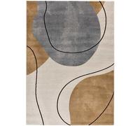 Atticgo Alfombra formas orgánicas beige/gris/marrón 140x200 cm