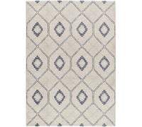 Atticgo Alfombra geométrica azul / crema 160x230 cm