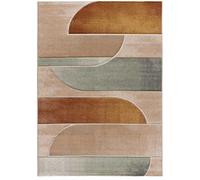 Atticgo Alfombra geométrica beige/caldera/verde 140x200 cm