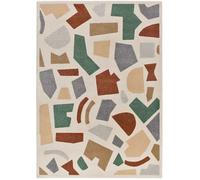 Atticgo Alfombra geométrica beige/caldera/verde 200x290 cm