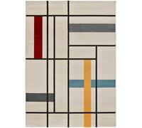 Atticgo Alfombra geométrica beige/multicolor 160x230 cm