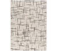 Atticgo Alfombra geométrica blanco/negro 160x230 cm