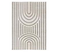 Atticgo alfombra geométrica con relieve blanche en color blanco, 140 x 200 cm