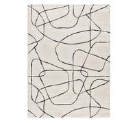 Atticgo alfombra geométrica con relieve blanche en color blanco, 160 x 230 cm