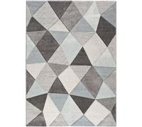 Atticgo Alfombra geométrica en color azul y gris 140x200 cm