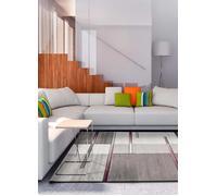 Atticgo Alfombra geométrica lila/gris 140x200 cm