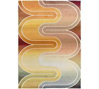 Atticgo Alfombra geométrica multicolor 140x200 cm