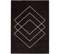 Atticgo Alfombra geométrica negro 160x230 cm