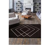 Atticgo Alfombra geométrica negro 190x280 cm