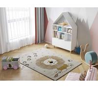 ATTICGO Alfombra Infantil Beats - Rectangular - Fibra sintética - Alfombra para Dormitorio o Cuarto Infantil, Dibujo león - Blanco 40265-120x170 cm