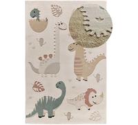 ATTICGO Alfombra Infantil Clown - Rectangular - Fibra sintética - Alfombra para Dormitorio o Cuarto Infantil, Dinosaurios - Multicolor 2351-120x170 cm
