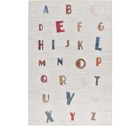 Atticgo Alfombra infantil lavable abecedario blanco/multicolor 120x170 cm