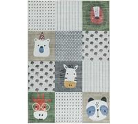 Atticgo Alfombra infantil lavable animales multicolor 120x170 cm