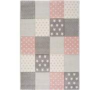 Atticgo Alfombra infantil patchwork rosa, 120x170 cm