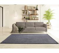 ATTICGO Alfombra Lavable de Pelo Corto Coraline - Rectangular - Fibra sintética - Alfombra para salón y Dormitorio, de Estilo Liso - Antracita Liso - 60x100 cm
