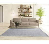 ATTICGO Alfombra Lavable de Pelo Corto Coraline - Rectangular - Fibra sintética - Alfombra para salón y Dormitorio, de Estilo Liso - Plata Liso - 80x150 cm