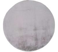 Atticgo Alfombra redonda lavable shaggy gris 120x120 cm