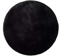 Atticgo Alfombra redonda lavable shaggy negro 120x120 cm