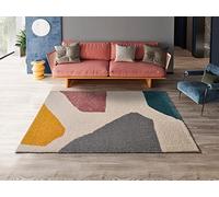 ATTICGO Alfombra Shaggy con Motivos étnicos en Tonos pasetel Ulai 8657 Multi, 133X190 cm