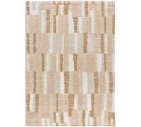 Atticgo Alfombra shaggy geométrica beige 133x190 cm