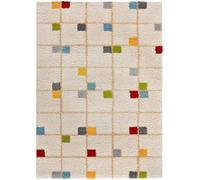Atticgo Alfombra shaggy geometrica crema/multicolor 160x230 cm