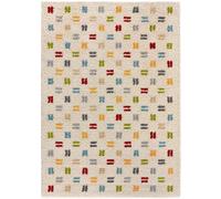 Atticgo Alfombra shaggy geometrica crema/multicolor 160x230 cm