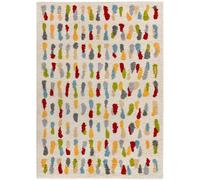 Atticgo Alfombra shaggy geometrica crema/multicolor 80x150 cm