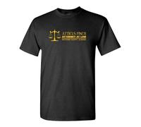 Atticus Finch Attorney At Law Mockingbird Men's T-Shirt Unisex Black Cotton Hip Hop Print tee Shirts S