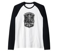 Attila el Hun Azote de Dios Guerrero Retrato Arte Oscuro Camiseta Manga Raglan