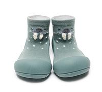 Attipas Calcetín para bebé niño y niña, suaves, antideslizantes, transpirables, para caminar, primeros pasos, divertidos diseños temáticos de animales, fáciles de poner, Verde, 5.5 Toddler