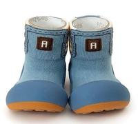 Attipas niño Boots Blue Azul con Suela Bicolor Calzado Respetuoso de Botitas Barefoot Ideal para guarderias Gateo y Primeros Pasos Algodon con Certificado Oeko Tex - 21.5