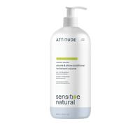 ATTITUDE Acondicionador de cabello extra suave para cuero cabelludo seco sensible, avena calmante, ingredientes derivados naturalmente, dermatológicamente probado, desenredante vegano, 946 ml