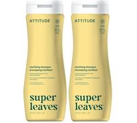 ATTITUDE Clarifying Hair Shampoo EWG Verified, Restores Shine, Naturally Derived Ingredients, Vegan and Plant Based, Lemon Leaves and White Tea, 473 ml (Paquete de 2)