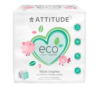 ATTITUDE, Eco-Baby, 100% Toallitas Biodegradables, Sin Fragnancia, 3 paquetes de repuesto, 72 Toallitas Cada