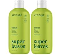 ATTITUDE Gel de Ducha, EWG Verified, Dermatológicamente Probado, a base de Plantas y Minerales, Vegan Productos de Cuidado Personal, Hojas de Olivo, 473 mL (Paquete de 2)
